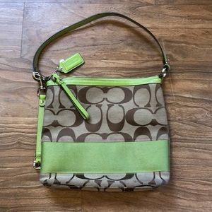 FINAL PRICE/OFFER Green and brown coach bag